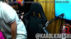 karol gets soaked after a steamy kiss in her first casting. her tight latina body shines close up.