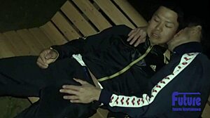 In the park at night on the grass he penetrates my ass fully