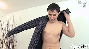 Brawny Gay Men Engage in Intense, Muscular Encounters