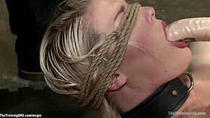 pale bound trainee undergoes strict discipline session