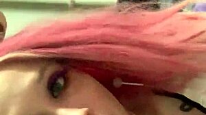 Skinny teen cheerleader masturbates pussy with hitachi