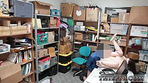 Police woman interrogates thief with hardcore blowjob!