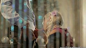 Beauty fantasy blonde devours blowjob with swallow and gagging