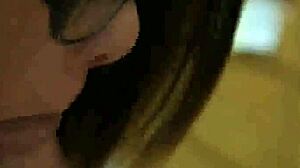 Brunette college chick with glasses, are you licking my fat cock?