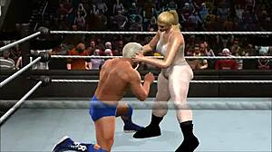 kara takes on ric flair in an intense fetish wrestling match