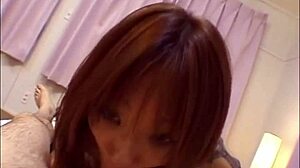 Japanese Babe Blows Hairy Dick Close-Up!