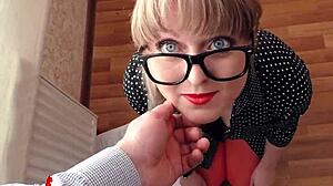 Milf sucks boss cock deep