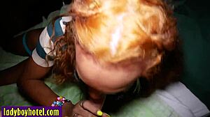 Wow, that shemale swallowed a huge dick before bareback anal!