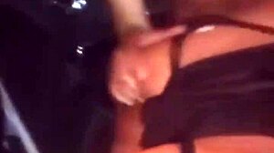 Wife moans loudly on stranger's cock. Bent over in doggystyle at parking lot