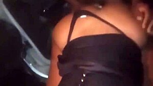 Wife moans loudly on stranger's cock. Bent over in doggystyle at parking lot