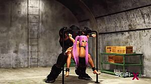 sci-fi sex android fucks hard a sexy girl in the bunker