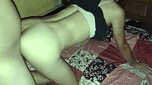 In doggystyle my big cock goes all in her shaved pussy