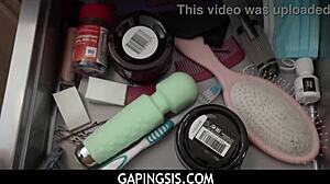 stepsister demonstrates vibrator use to stepbrother in taboo pov