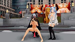 Mmd damsel and futanari perform a fun song and dance routine.