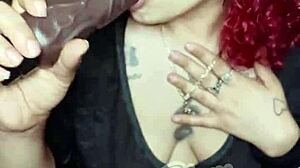 i suck my big black dildo