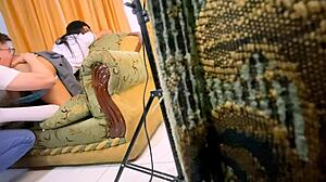 grabbed horny teen students fucking hard on sofa after school