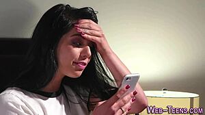 Slender teen 18+ explores her petite body with intense fingering