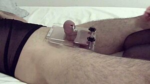 does the mistress give a kinky handjob with cum?