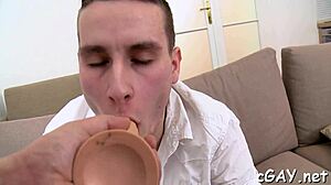 Watch me suck his cock before explicit anal loving.