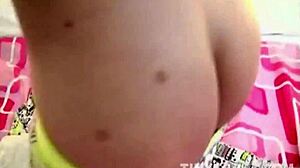 tiny tessa feels intense pleasure fingering her pussy