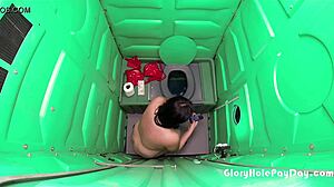 a walmart girl offers blowjobs outside the store for cash, swallowing cum at the gloryhole