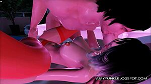 in this 3d reality dating scene, a sexy caucasian girl in stockings gets her big ass fucked anal