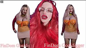 Goddess in glasses teases slave with jerk off instructions