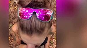 blowjob in the woods with a milf