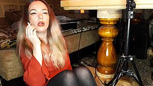 my asian wife smokes a cigarette after dinner