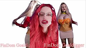 Goddess in glasses teases slave with jerk off instructions