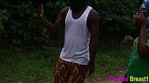 Outdoor Sex Featuring Blowjob, Big Tits, Ass, Pussy, and Cock in the Bush.