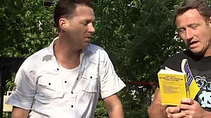 Milf amateur gives handjob to monster cock for facial cumshot