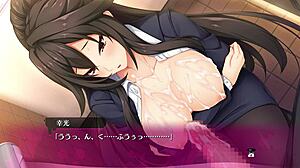 bukkake hentai game with anime girls in blowbang action