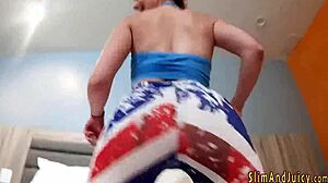 Hot blonde teen with big ass riding cock hard, bubble butt bouncing in high definition