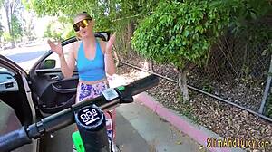 Hot blonde teen with big ass riding cock hard, bubble butt bouncing in high definition