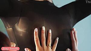 three girls jeny smith and friends strip naked showing big asses on camera