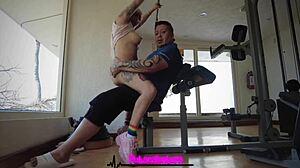 After a sweaty workout, banging Kitty Ann and Evita Love in a hot 3some.