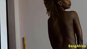 African ebony group performs striptease and teasing show