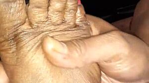 Wife's feet get lotioned into intense footjob fetish action!