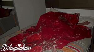 Teen Brazilian Amateur Prostitute Licks and Fucks Natural Tits Under Sheets for Hidden Cumshot!