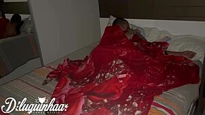 Teen Brazilian Amateur Prostitute Licks and Fucks Natural Tits Under Sheets for Hidden Cumshot!