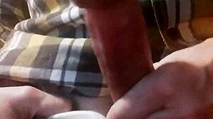 pulling it out and stroking hard, cum dripping as clothes rip in wild masturbation scene