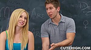 Cute girl gets drilled during detention roleplay with petite teen 18+