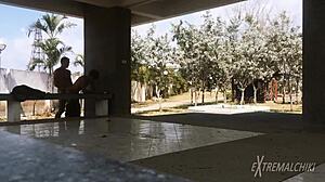 Twinks Fuck Anal Near Football Field While Friends Play