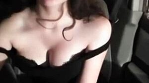 Russian Girl Fucks Boyfriend In Car