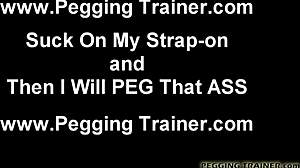 Girl Fucks Guy with Big Black Strapon Cock in BDSM!