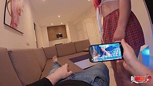 18yo chubby teen gets her first cock up her tight ass for money