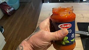 I eagerly eat the cum pasta of my man with his big cock and I love it!