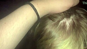 Blonde babe enjoys intense blowjob in homemade amateur video!