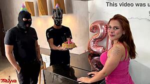 old cuckold gifts latina teen to two black men for humiliation